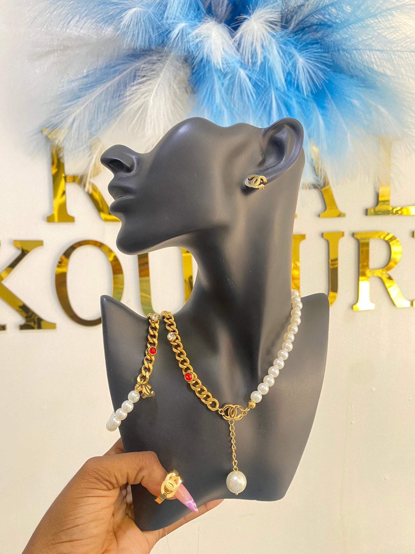 "Quita" Chanel Stainless Steel Necklace Set