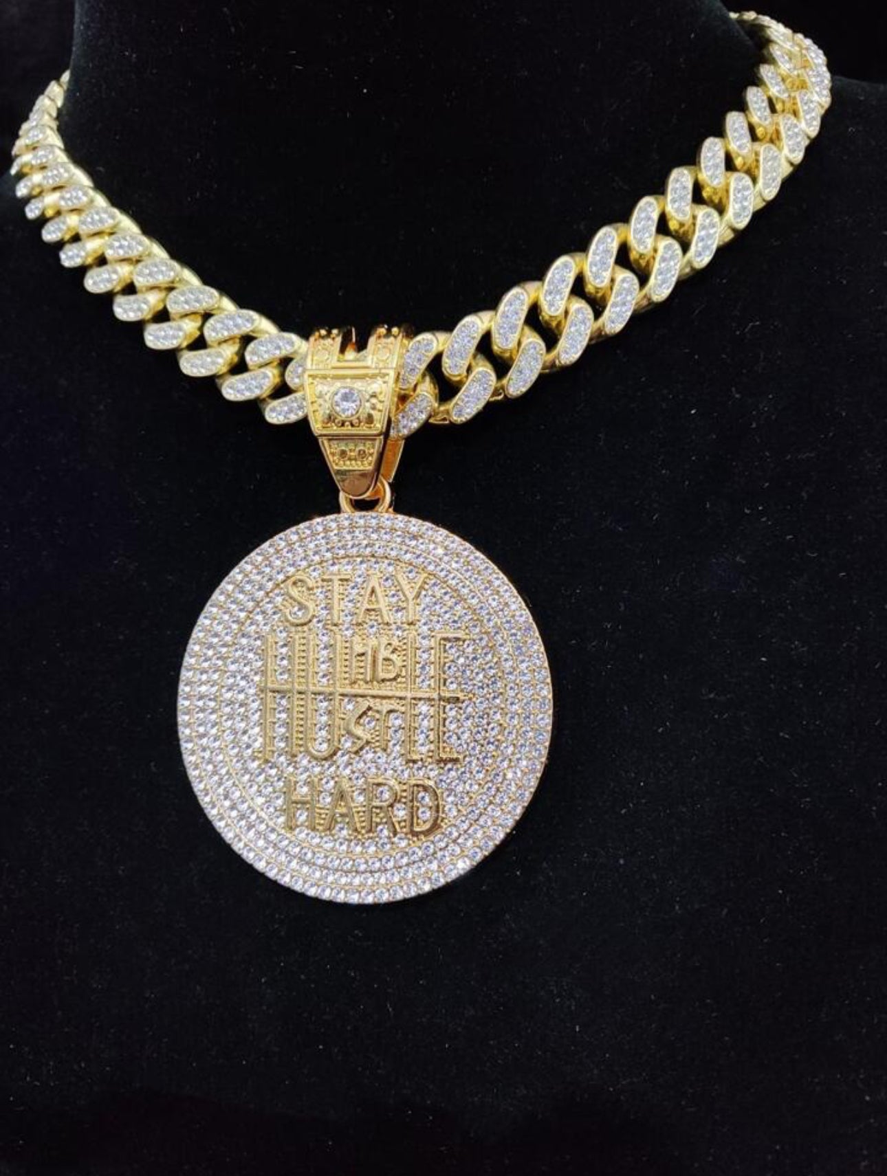 "STAY HUMBLE HUSTLE HARD" Iced Cuban Link Chain