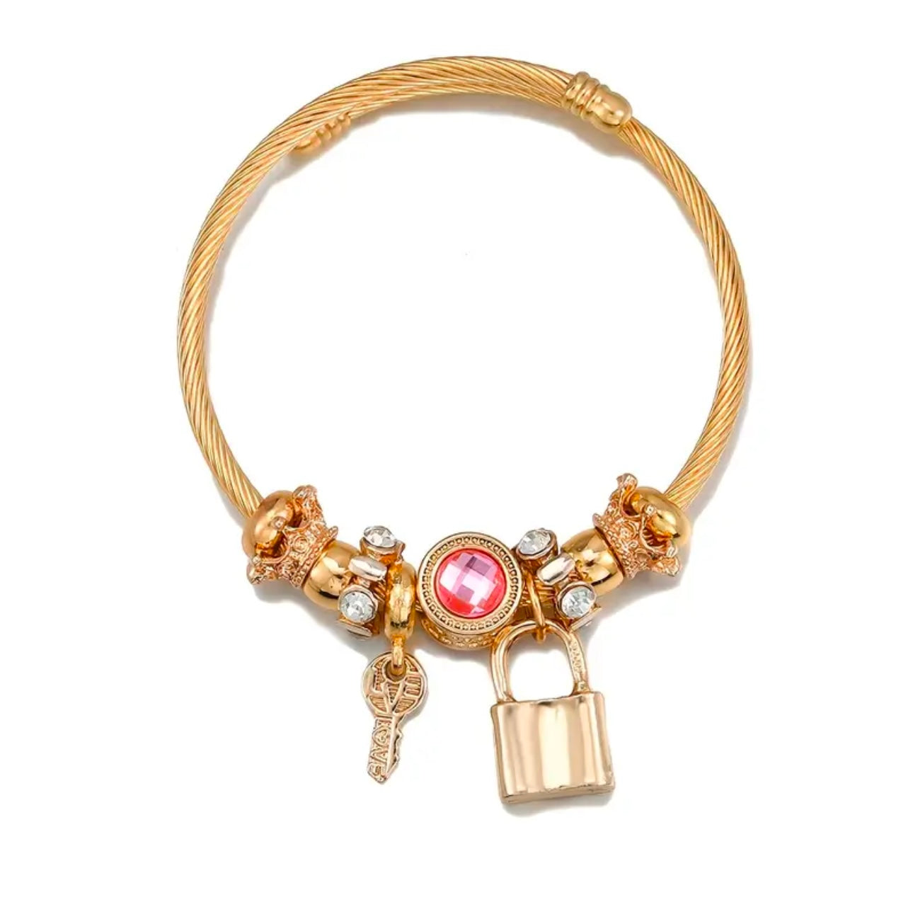 "Zania" Stainless Steel Charm Bracelet