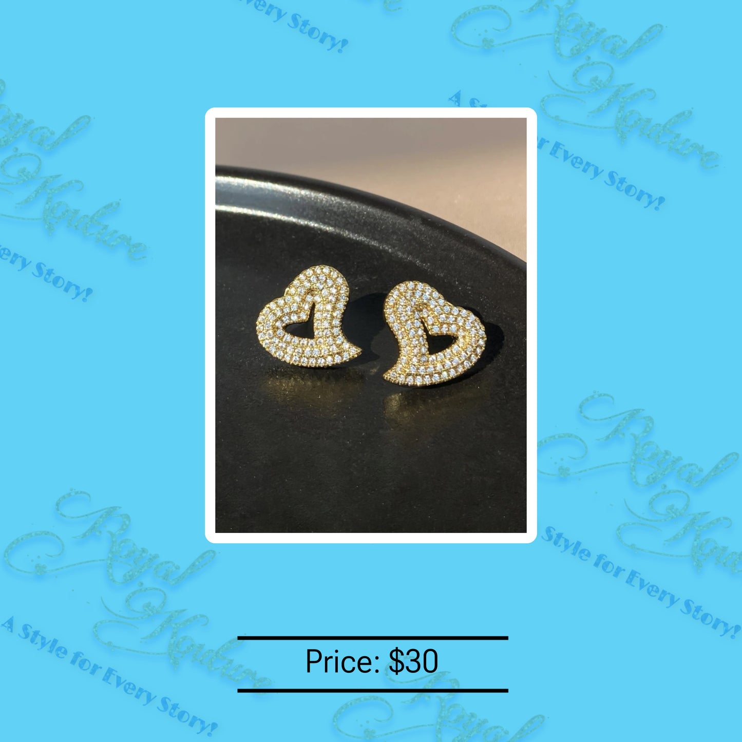 "Aster" Heart Studs