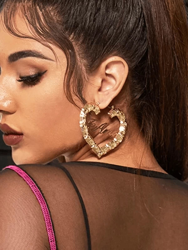 "Te Amor" Heart Hoops