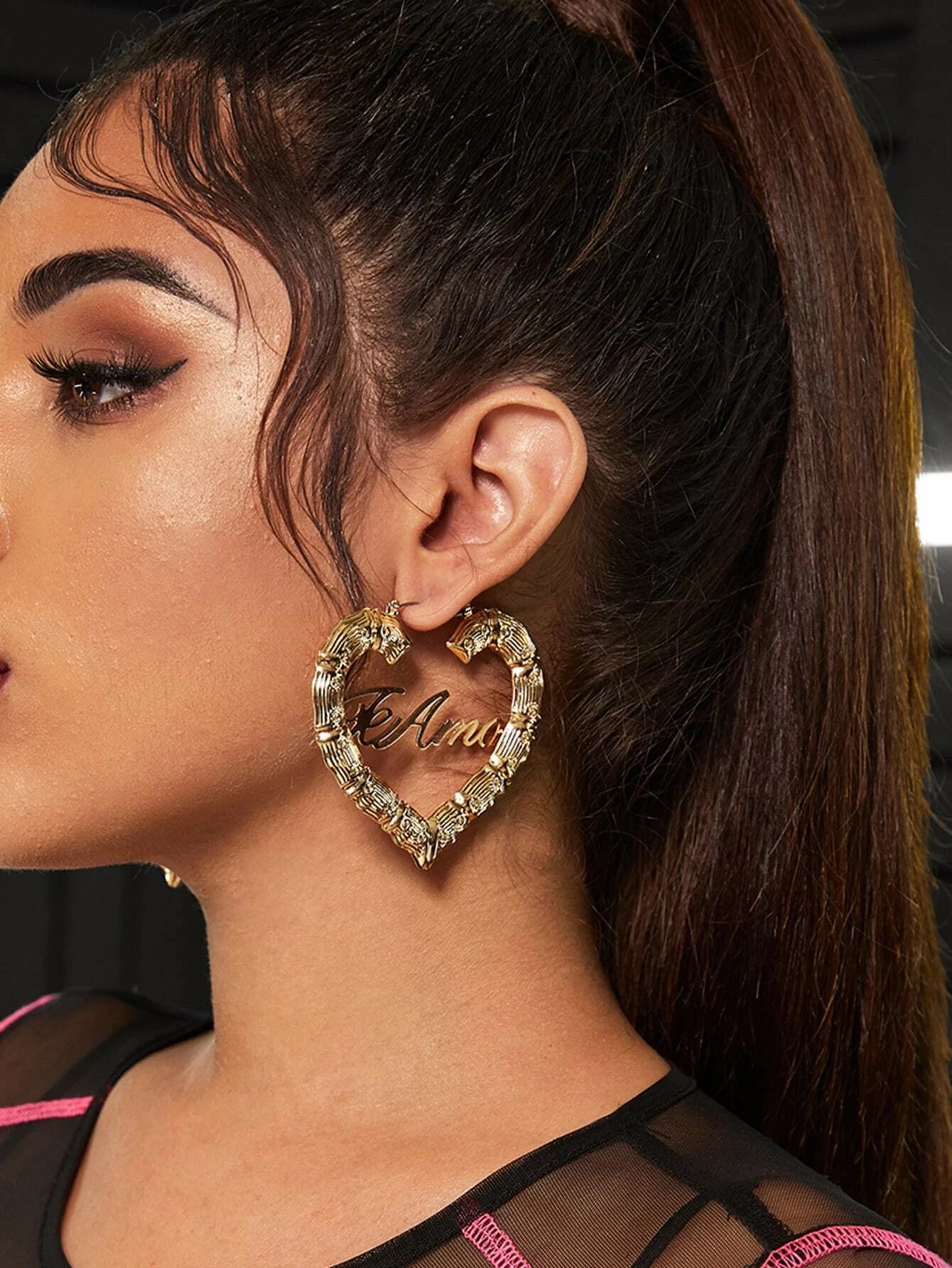 "Te Amor" Heart Hoops