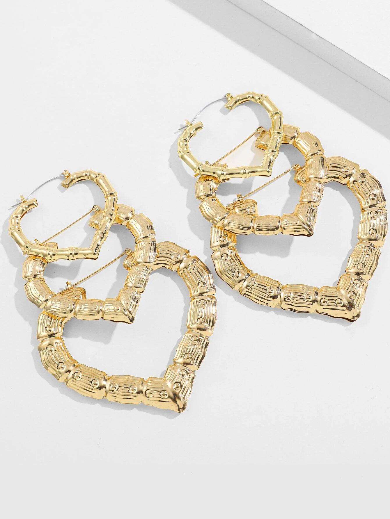 "Ayleen" Heart Bamboo Hoops