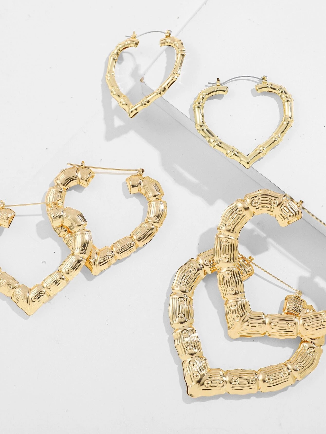 "Ayleen" Heart Bamboo Hoops