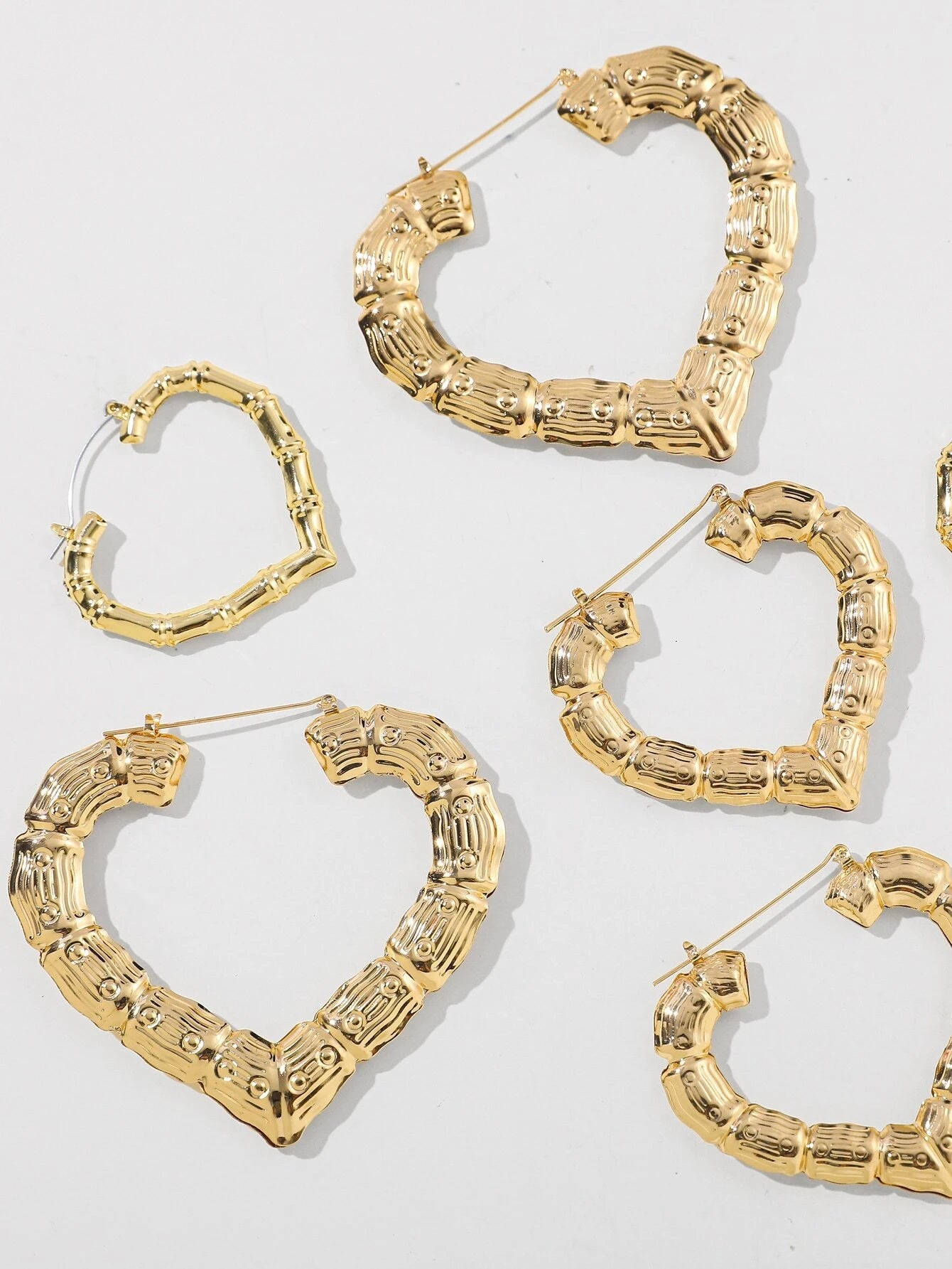 "Ayleen" Heart Bamboo Hoops