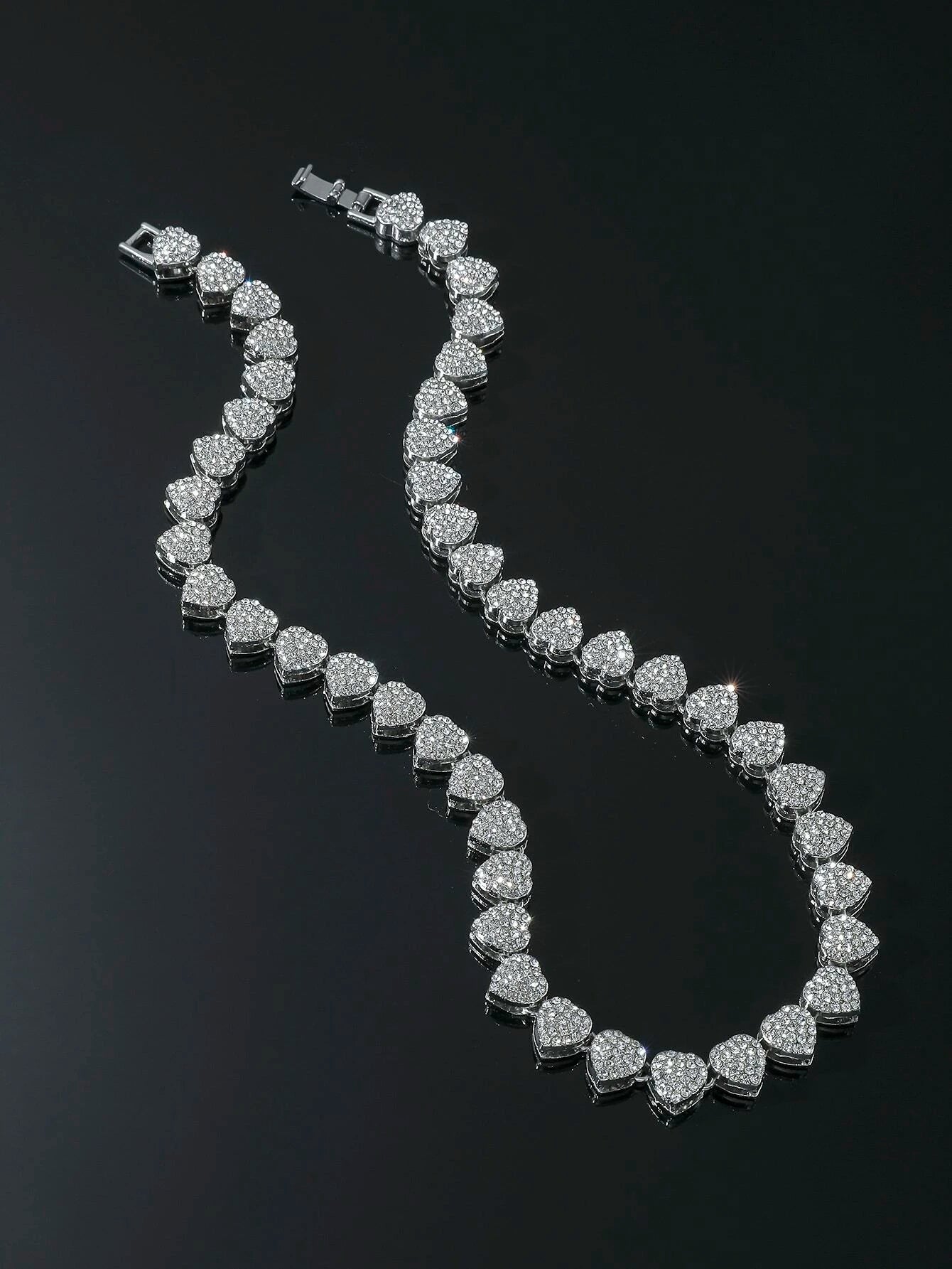 "Jolia" Iced Medium Heart Necklace and Chain