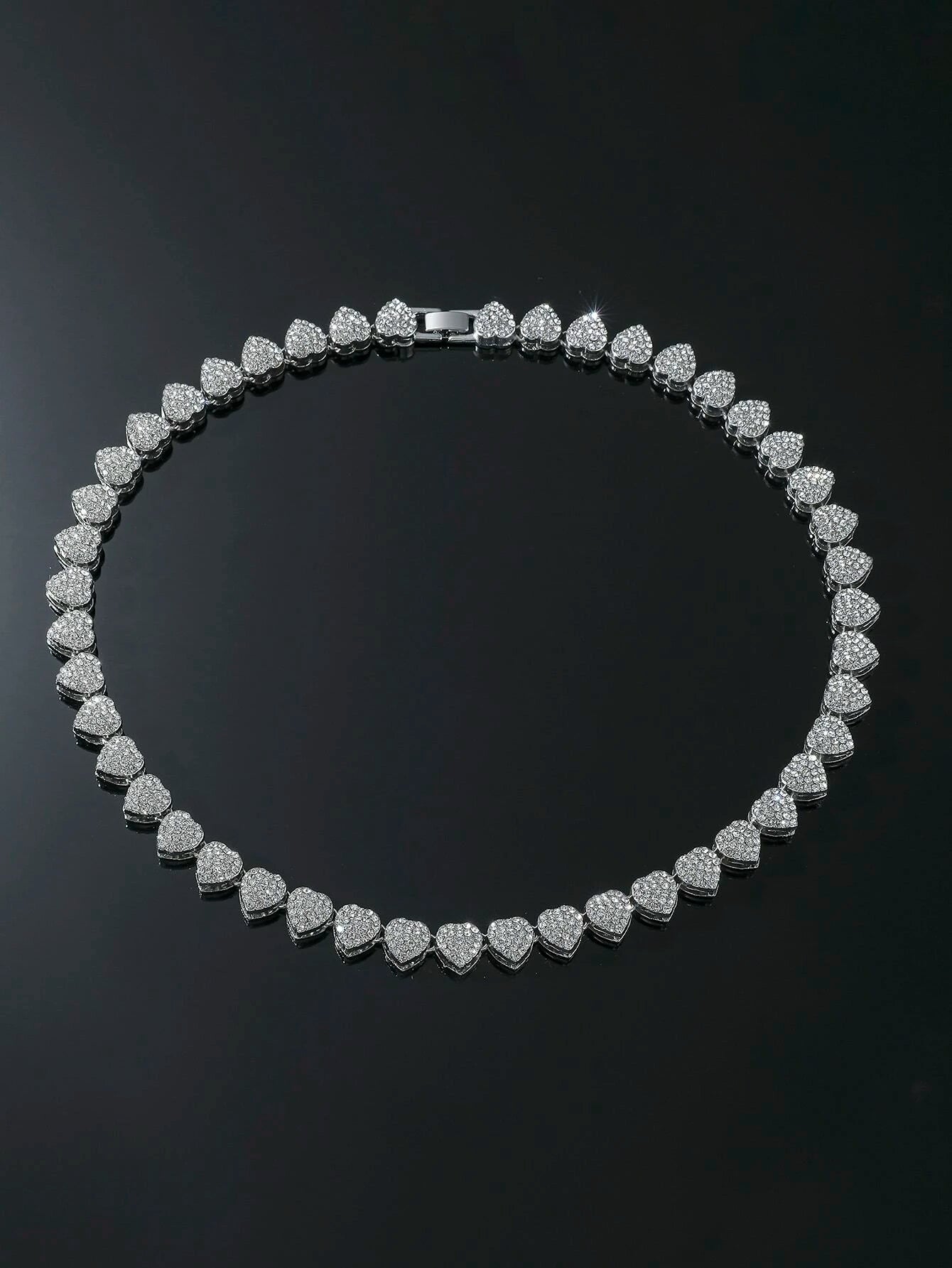 "Jolia" Iced Medium Heart Necklace and Chain