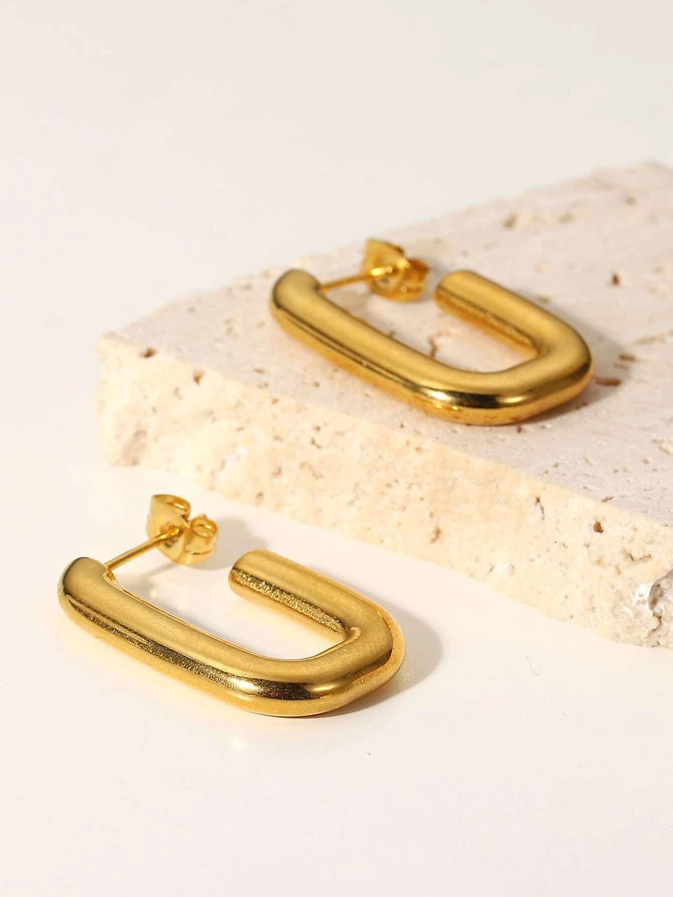 "Zainab" Stainless Steel Squared Hoops
