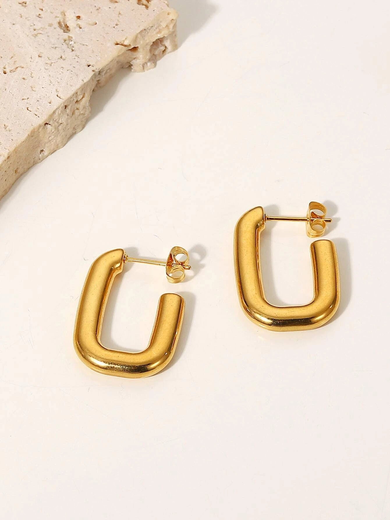 "Zainab" Stainless Steel Squared Hoops