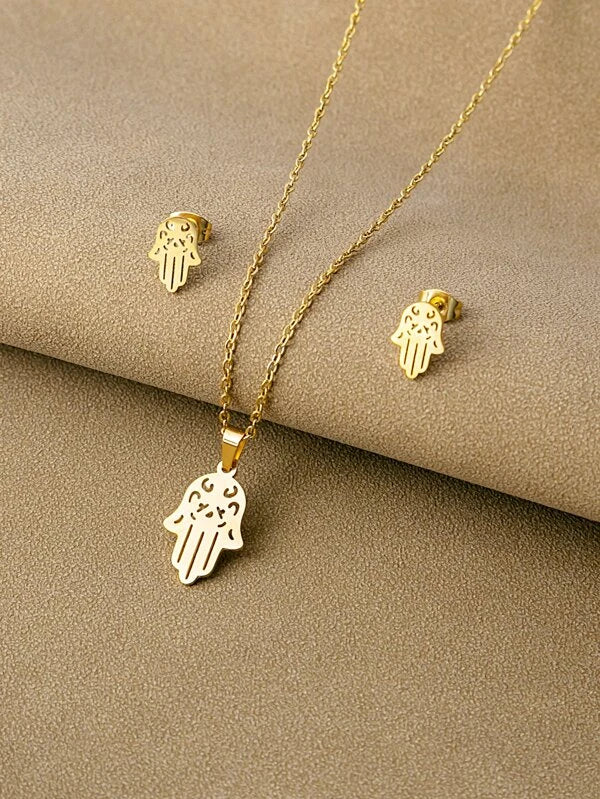 "Kamari" Stainless Steel Necklace Set