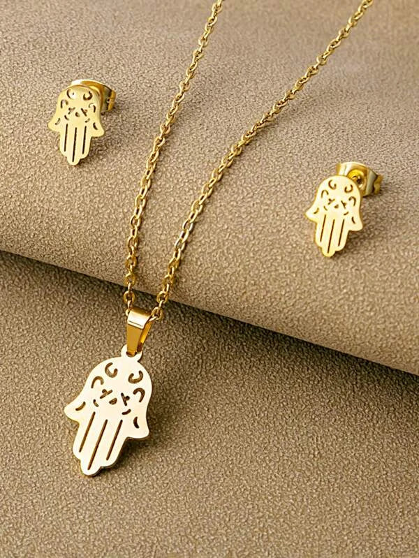 "Kamari" Stainless Steel Necklace Set
