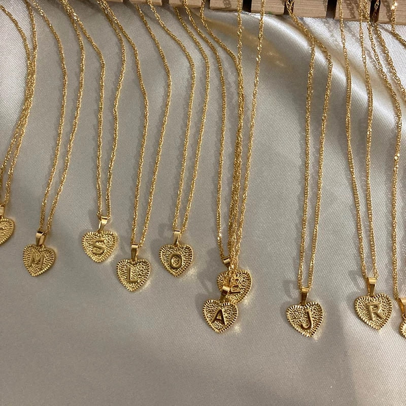 Initial Heart Stainless Steel Necklace