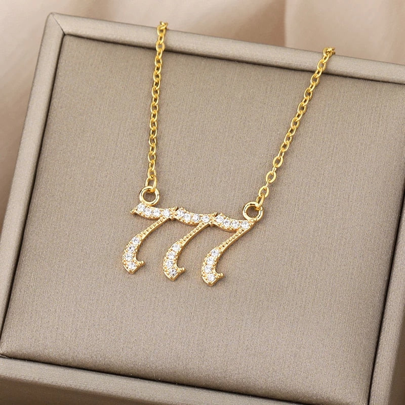 Angel Number Stainless Steel Necklace