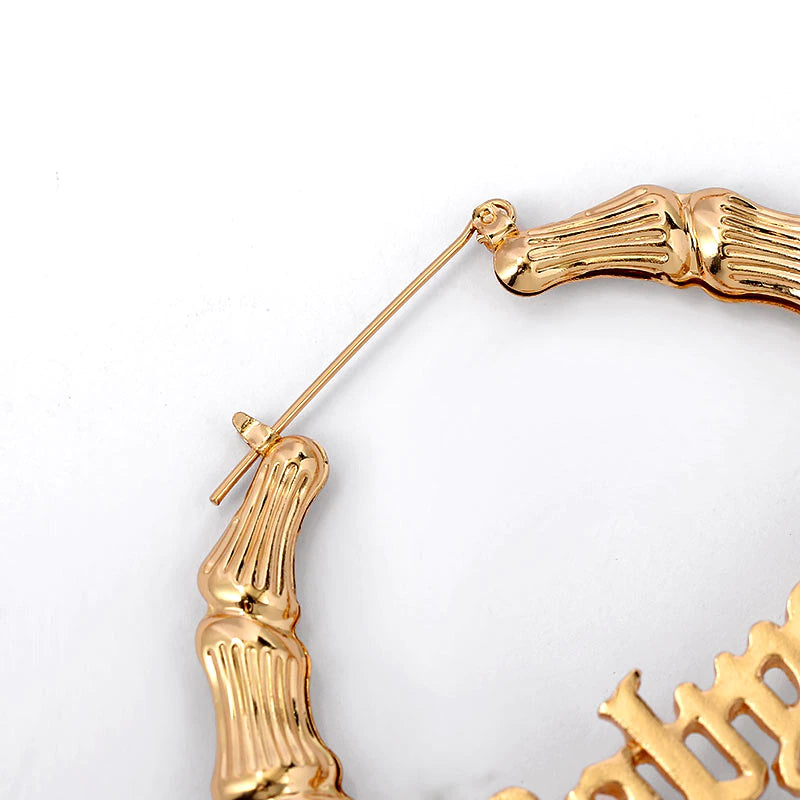 "Babygirl" Bamboo Hoops