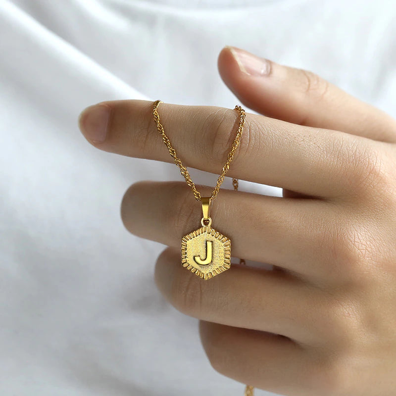 'Delilah" Initial Stainless Steel Necklace