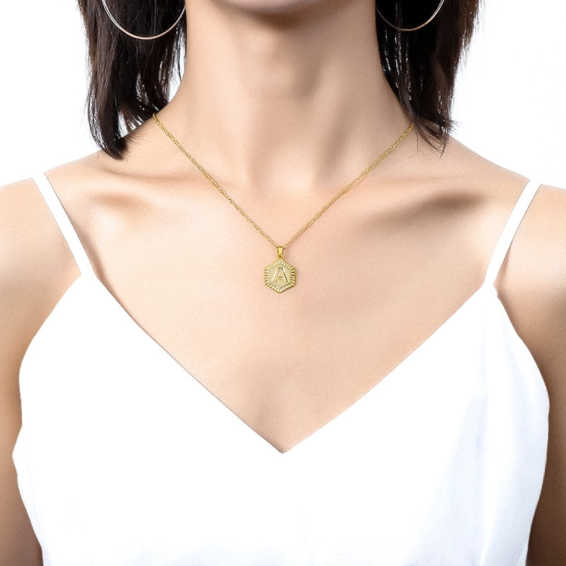 'Delilah" Initial Stainless Steel Necklace