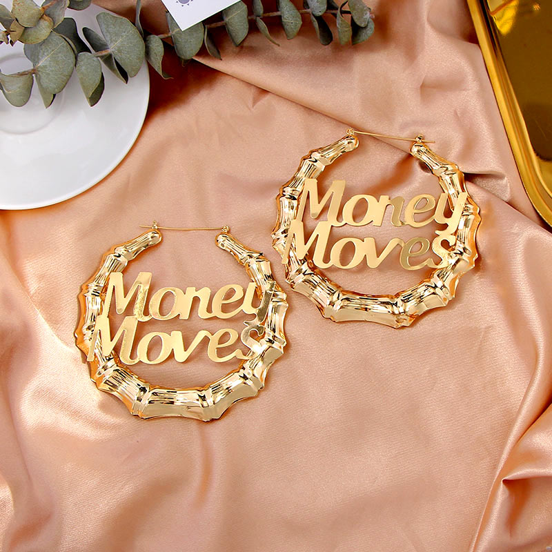 "Money Move" Bamboo Hoops