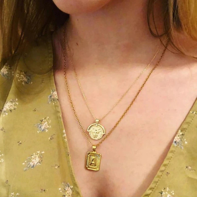 "Maya" Initial Stainless Steel Necklace