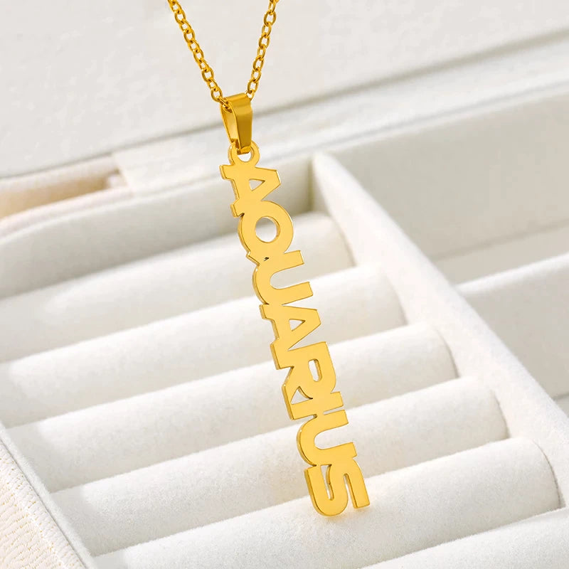 Zodiac Sign Stainless Steel Necklace
