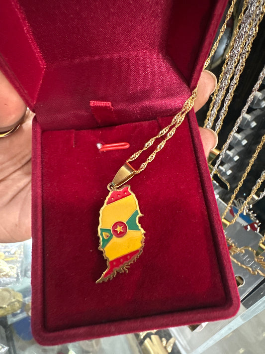 "Grenada" Map Necklace