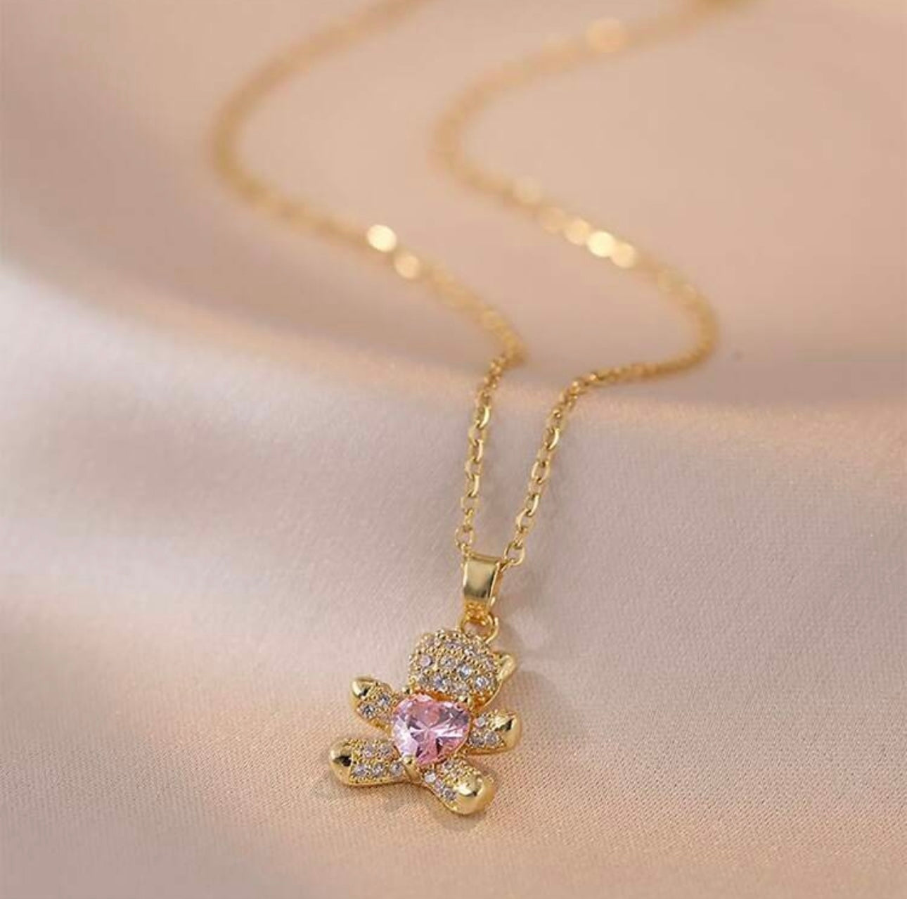 "Averie" Teddy Bear Necklace