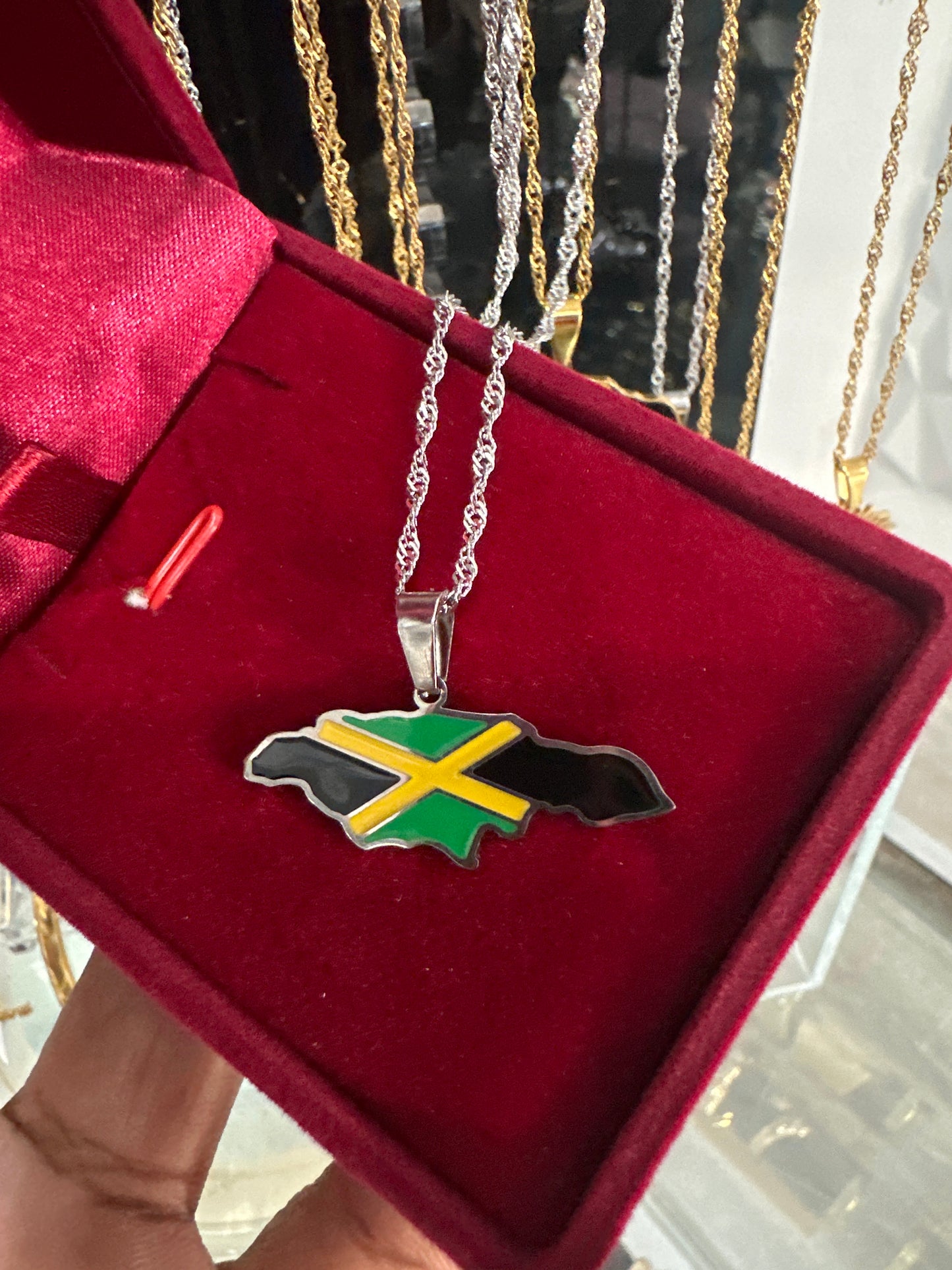 "Jamaica" Map Necklace