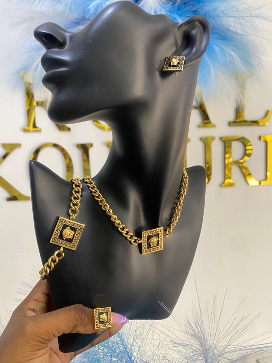 "Camia" Versace Stainless Steel Necklace Set