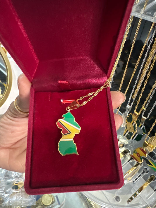 "Guyana" Map Necklace