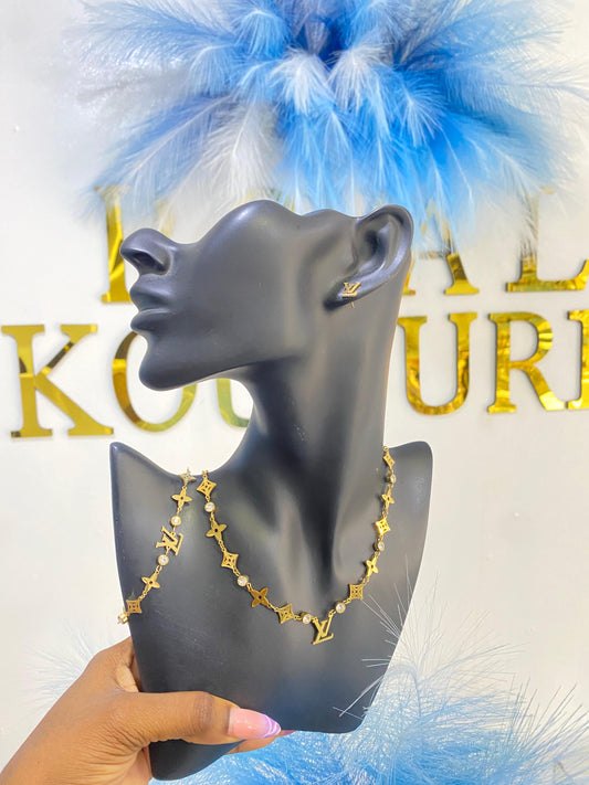 "Caniz" Louis Vouiton Stainless Steel Necklace Set