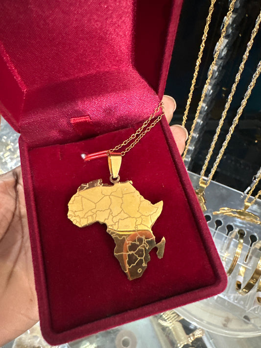 “Africa" Map Necklace