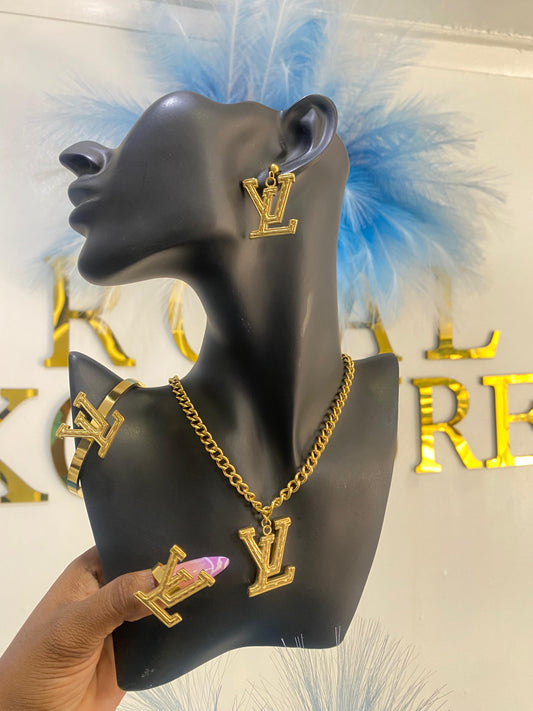 "Tania" Louis Vouiton Stainless Steel Necklace Set