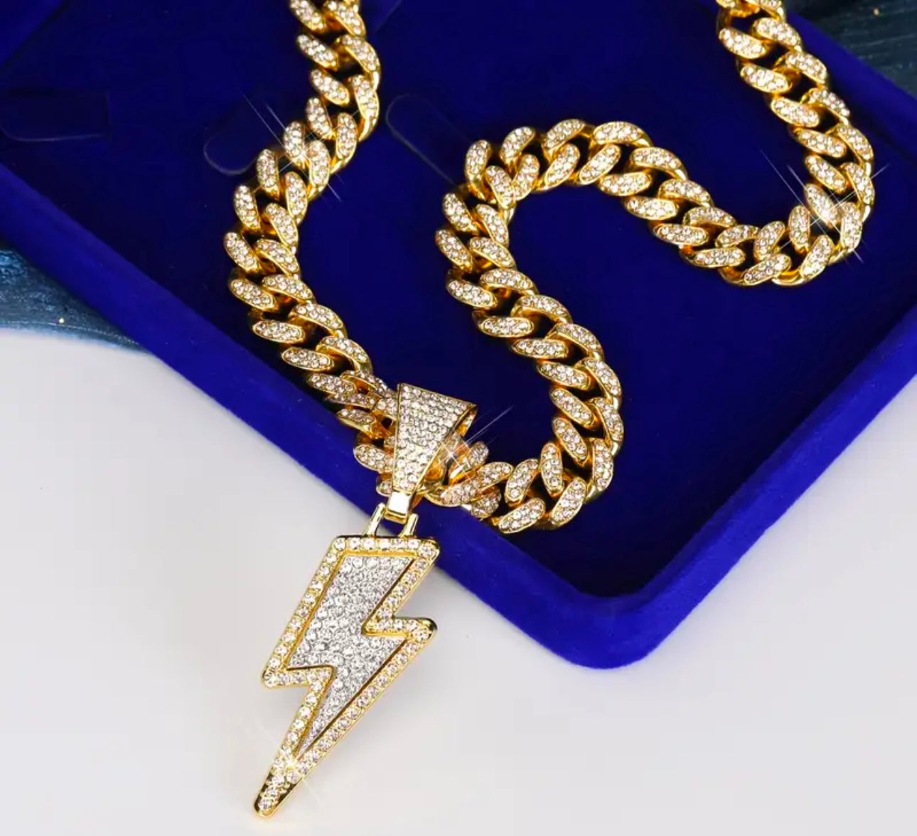 "Lightning" Iced Cuban Link Necklace