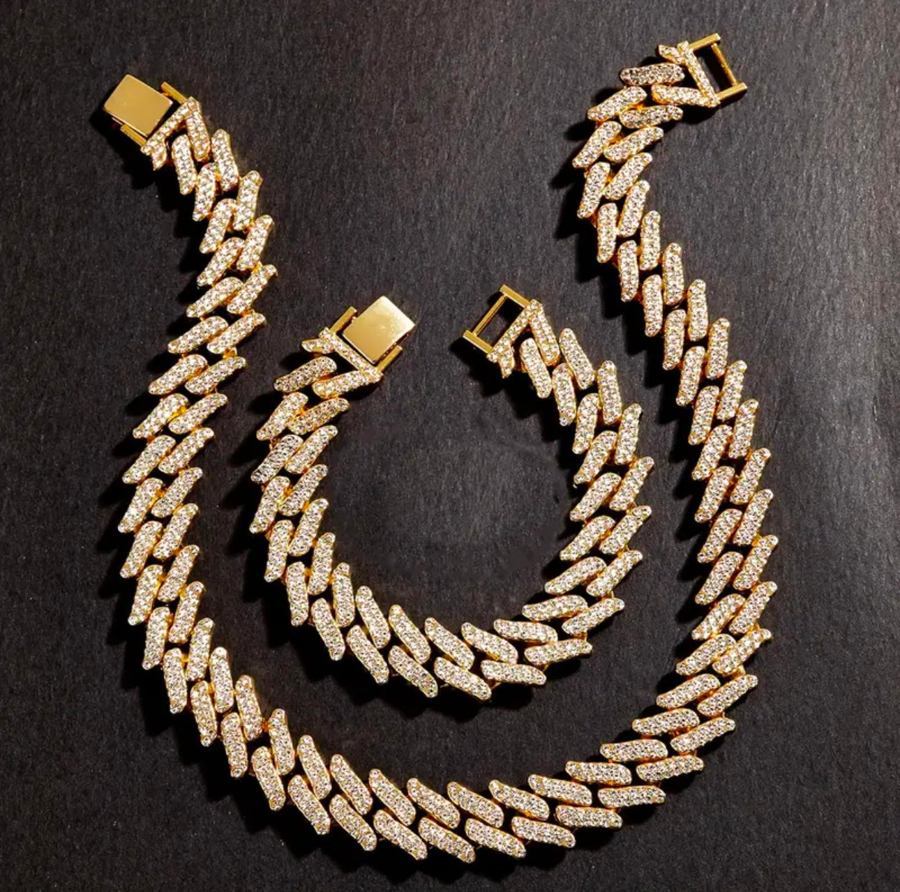 “Rhombus” Iced Cuban Link Chain/Bracelet