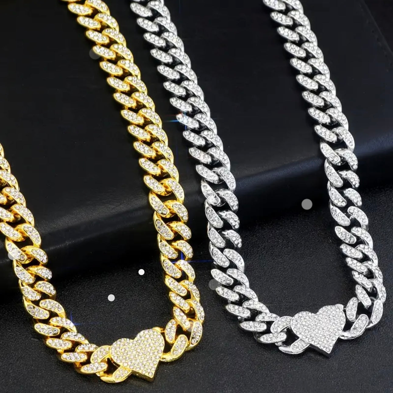 “Keke" Heart Iced Cuban Link Necklace