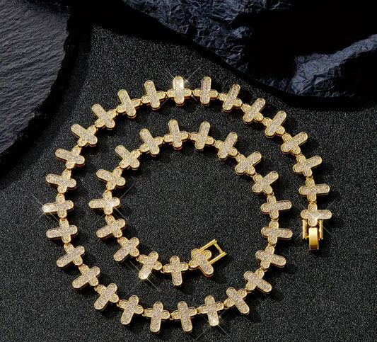 "Linda" Mini Crosses Iced Necklace