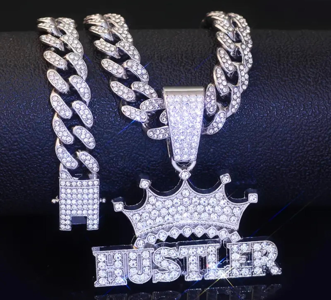 “HUSTLER" Iced Cuban Link Necklace