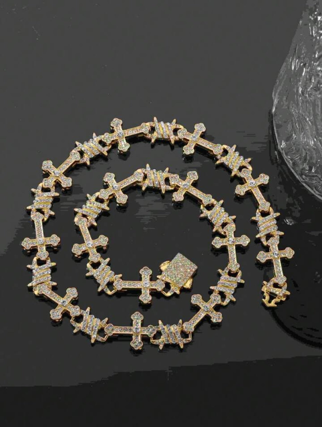 "Dela" Horus Cross Iced Necklace