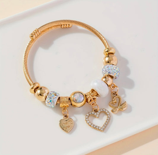 "Ester" Stainless Steel Charm Bracelet