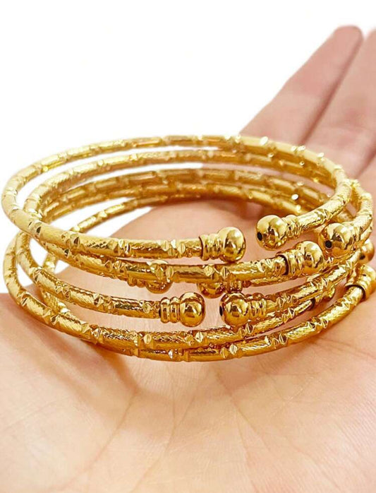 "Marilyn" 6pcs 24k Gold Plated Bracelet Set