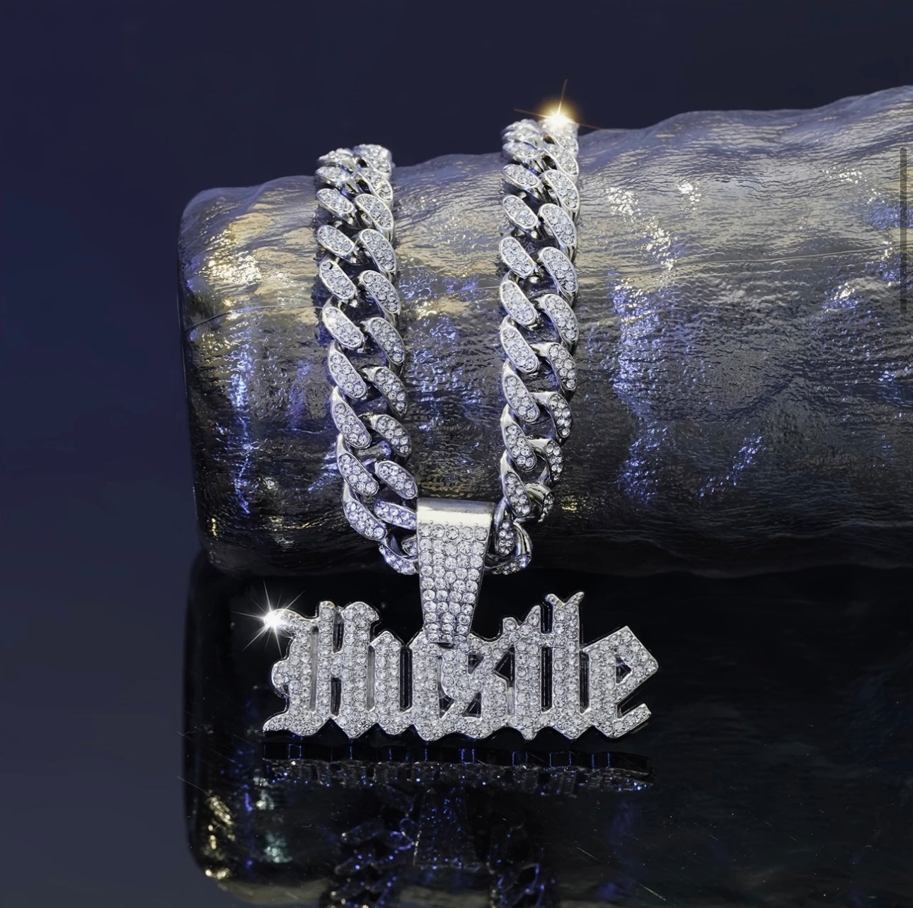 “HUSTLE" Iced Cuban Link Necklace