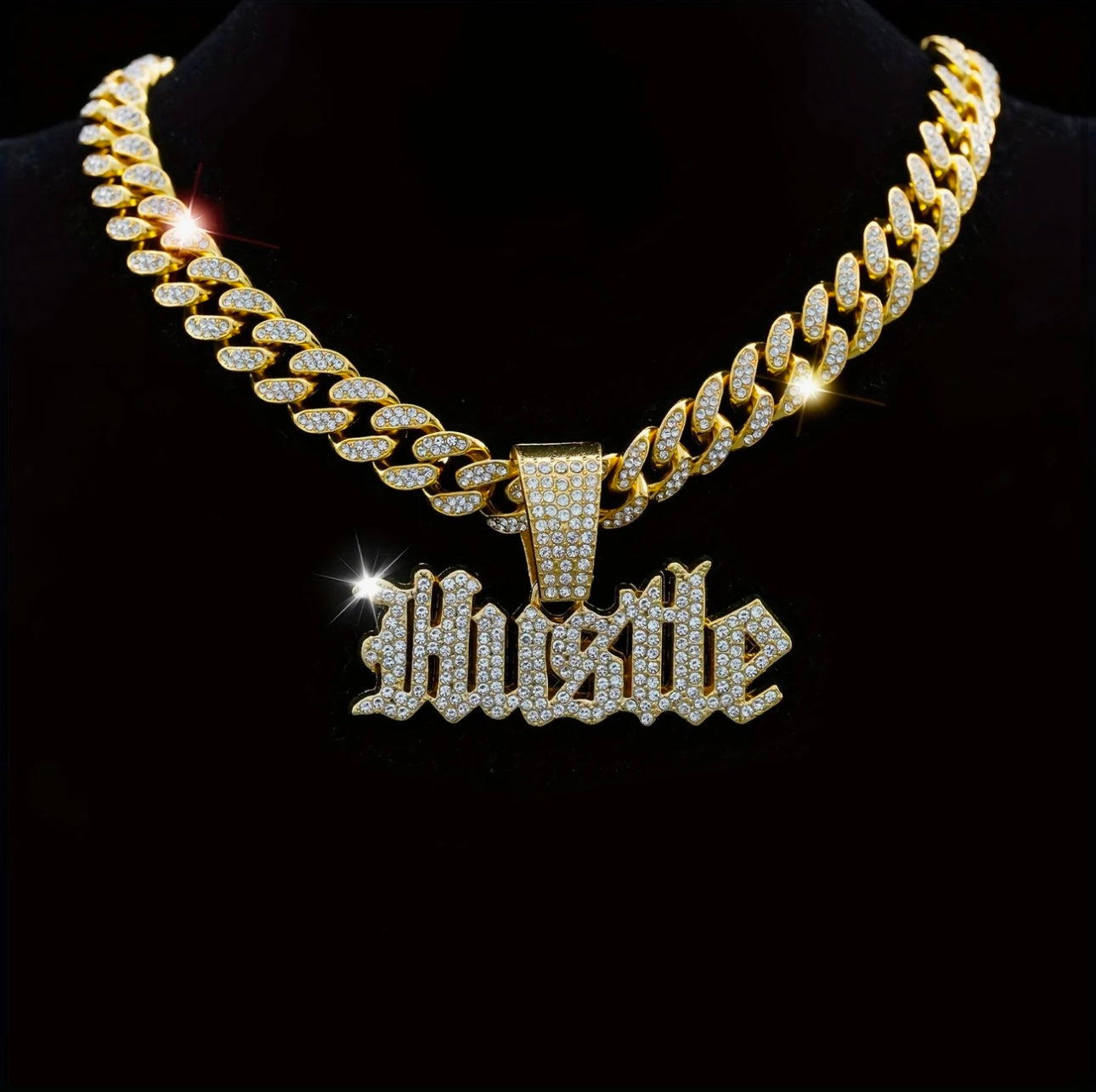 “HUSTLE" Iced Cuban Link Necklace