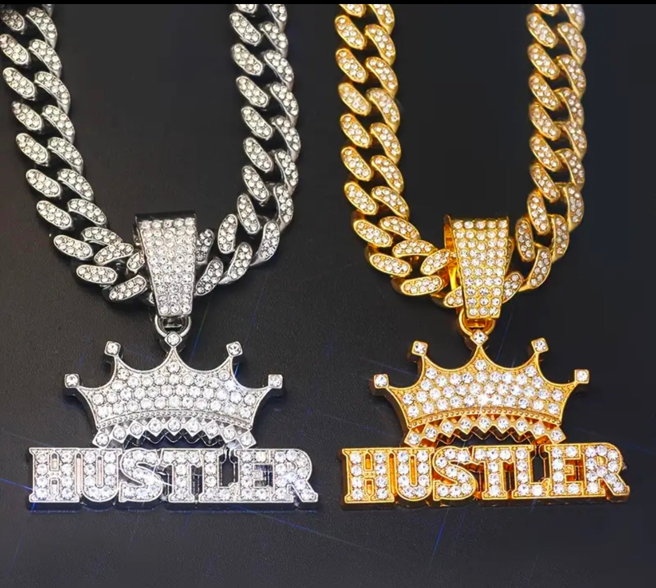 “HUSTLER" Iced Cuban Link Necklace