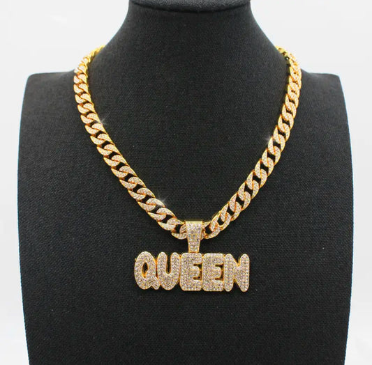 "QUEEN" Iced Cuban Link Necklace