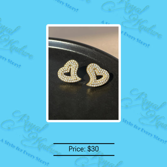 "Aster" Heart Studs