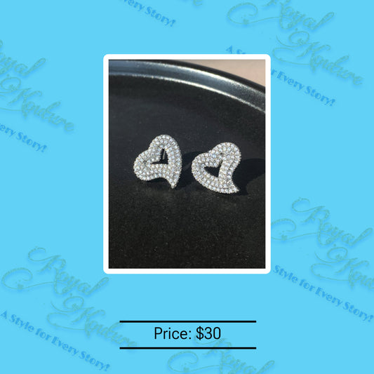 "Aster" Heart Studs