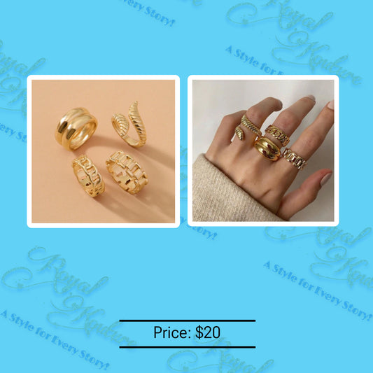 "Ravine" 4pcs Ring Set