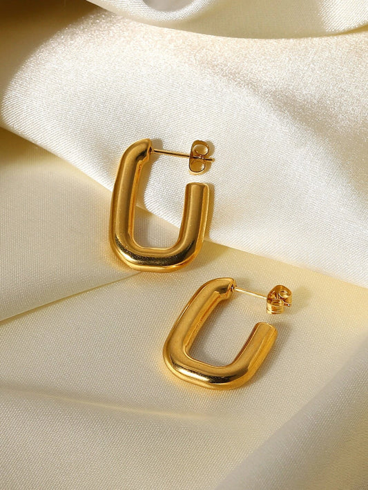 "Zainab" Stainless Steel Squared Hoops
