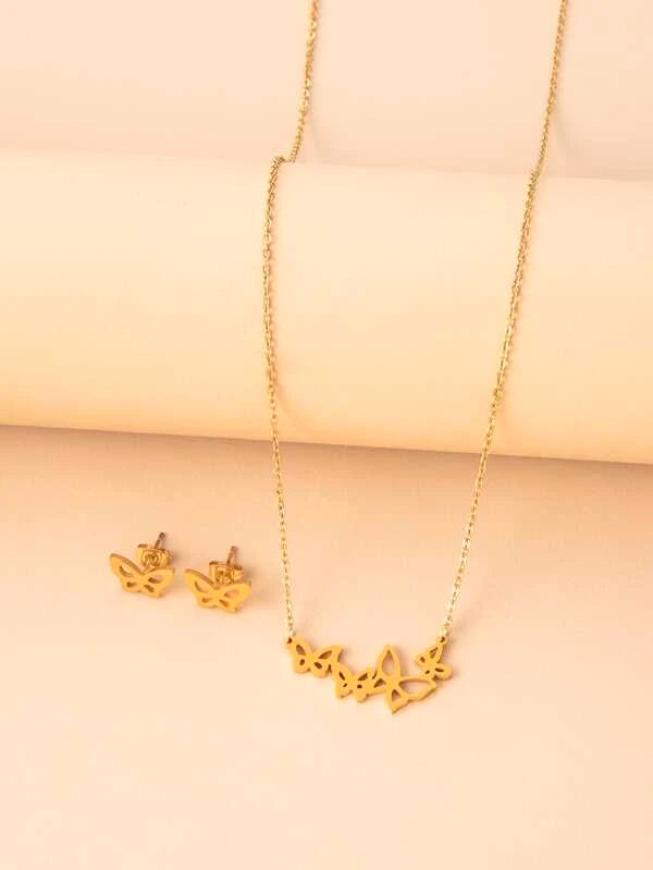 "Rosalee" Stainless Steel Necklace Set