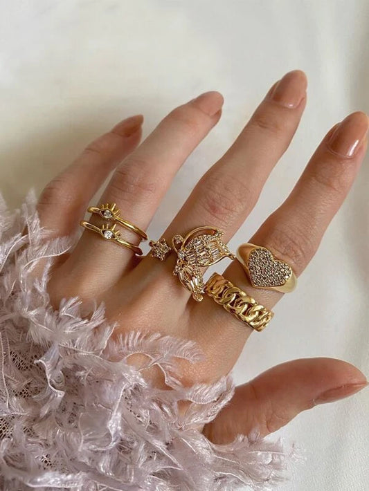 "Aliza" 5pcs Ring Set