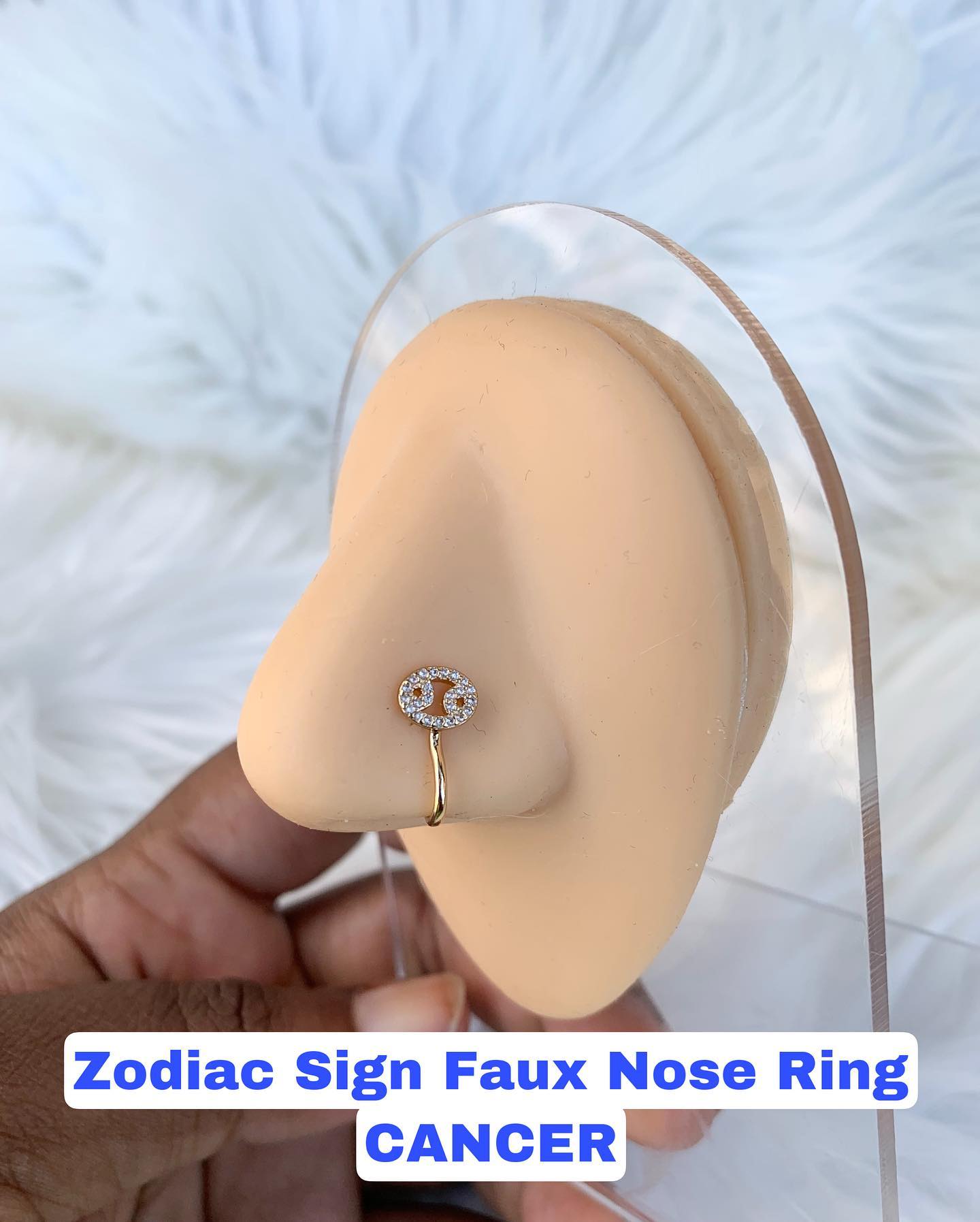 "Cancer" Faux Nose Rings